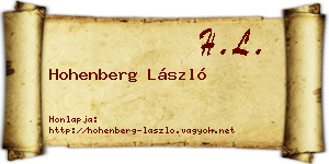 Hohenberg László névjegykártya